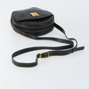 CELINE Shoulder Bag Leather Black Gold Auth bs29910-7