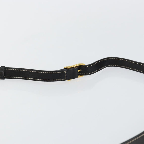 CELINE Shoulder Bag Leather Black Gold Auth bs29910