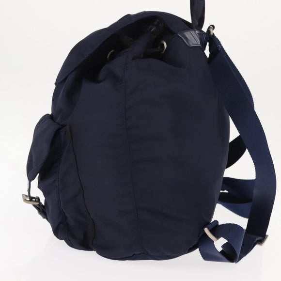 PRADA Backpack Nylon Navy Silver Auth bs29913