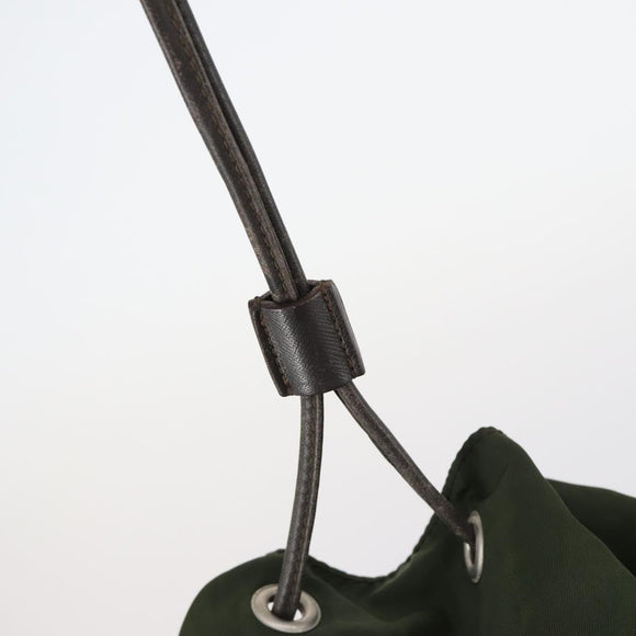 PRADA Backpack Nylon Khaki Silver Auth bs29914