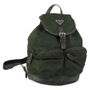 PRADA Backpack Nylon Khaki Silver Auth bs29914-1