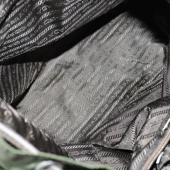 PRADA Backpack Nylon Khaki Silver Auth bs29914