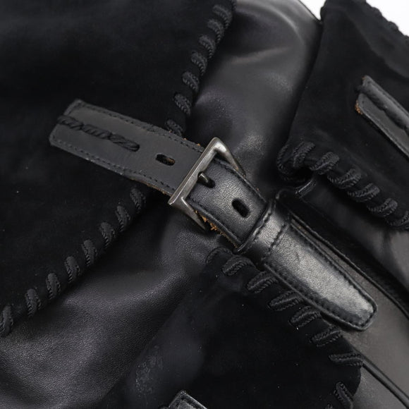 PRADA Backpack Leather Suede Black Auth bs29915