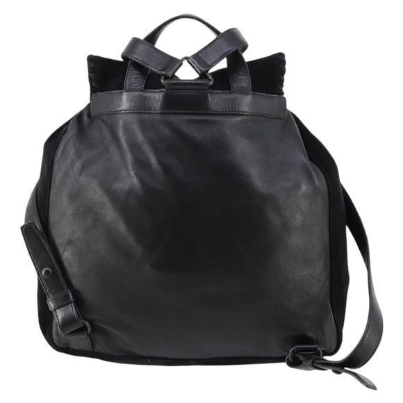 PRADA Backpack Leather Suede Black Auth bs29915