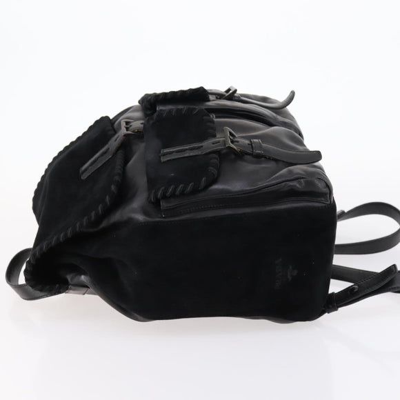 PRADA Backpack Leather Suede Black Auth bs29915
