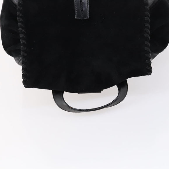 PRADA Backpack Leather Suede Black Auth bs29915