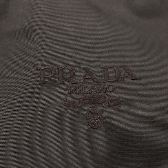 PRADA Chain Shoulder Bag Nylon Brown Auth bs29917