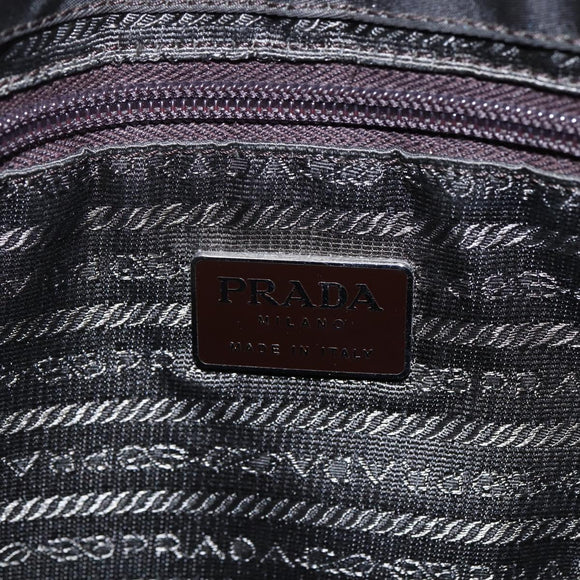 PRADA Chain Shoulder Bag Nylon Brown Auth bs29917