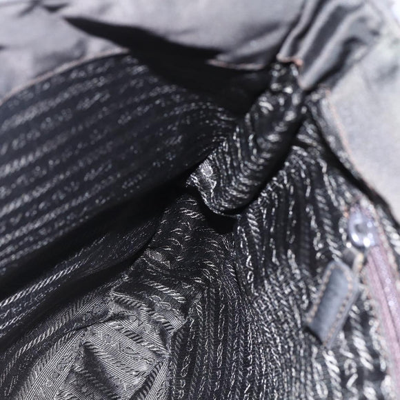 PRADA Chain Shoulder Bag Nylon Brown Auth bs29917