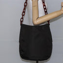 PRADA Chain Shoulder Bag Nylon Brown Auth bs29917-23
