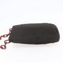 PRADA Chain Shoulder Bag Nylon Brown Auth bs29917-3