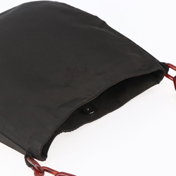 PRADA Chain Shoulder Bag Nylon Brown Auth bs29917