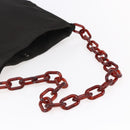 PRADA Chain Shoulder Bag Nylon Brown Auth bs29917-7