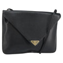 SAINT LAURENT Shoulder Bag Leather Black Gold Auth bs29919-1