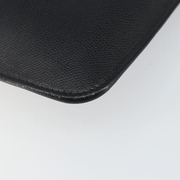 SAINT LAURENT Shoulder Bag Leather Black Gold Auth bs29919