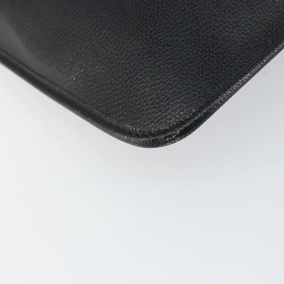 SAINT LAURENT Shoulder Bag Leather Black Gold Auth bs29919