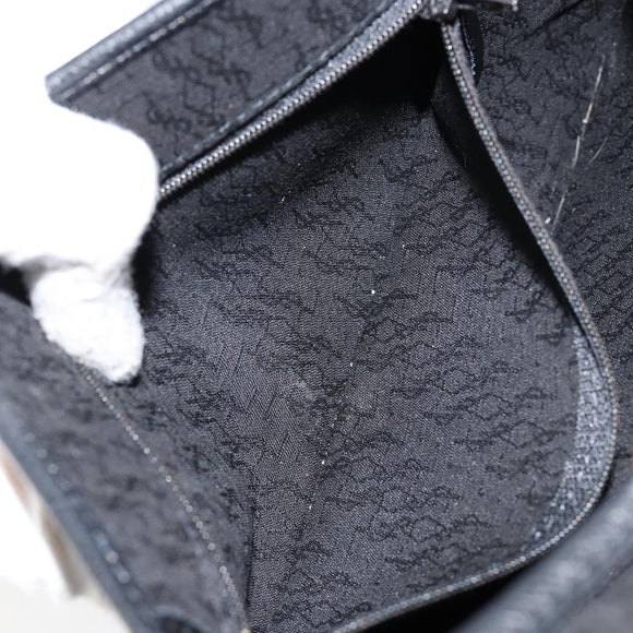 SAINT LAURENT Shoulder Bag Leather Black Gold Auth bs29919