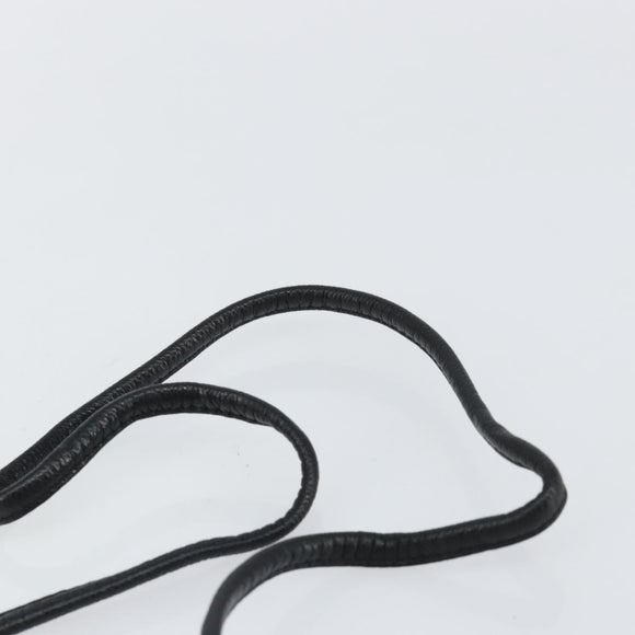 SAINT LAURENT Shoulder Bag Leather Black Gold Auth bs29919