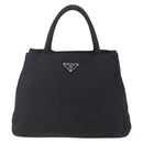 PRADA Tote Bag Nylon Black Silver Auth bs29920-13