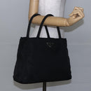 PRADA Tote Bag Nylon Black Silver Auth bs29920-25