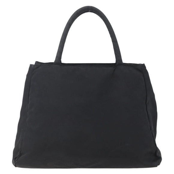 PRADA Tote Bag Nylon Black Silver Auth bs29920