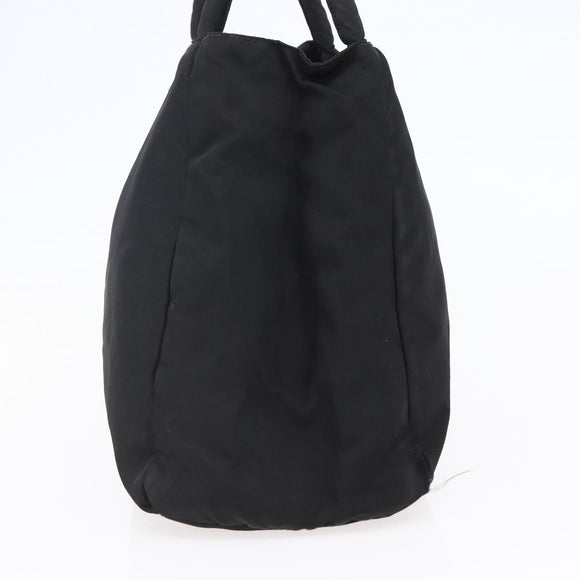 PRADA Tote Bag Nylon Black Silver Auth bs29920