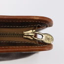 CELINE Macadam Canvas Clutch Bag PVC Brown Gold Auth bs29921-8