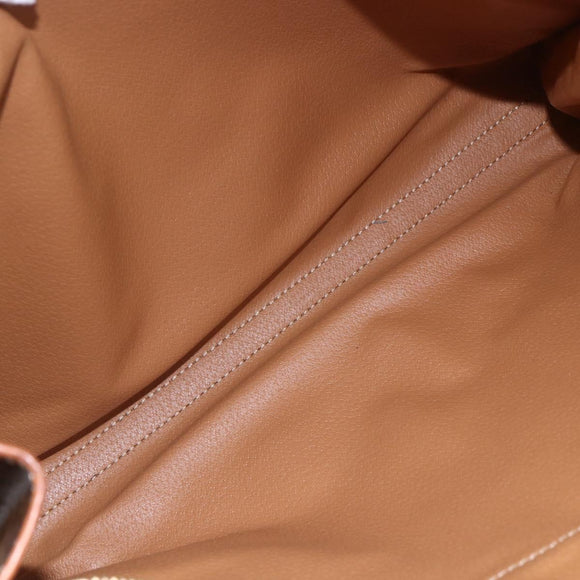 CELINE Macadam Canvas Clutch Bag PVC Brown Gold Auth bs29921