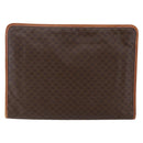 CELINE Macadam Canvas Clutch Bag PVC Brown Gold Auth bs29921-2
