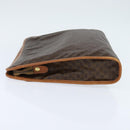 CELINE Macadam Canvas Clutch Bag PVC Brown Gold Auth bs29921-3