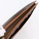 CELINE Macadam Canvas Clutch Bag PVC Brown Gold Auth bs29921-5