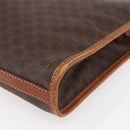 CELINE Macadam Canvas Clutch Bag PVC Brown Gold Auth bs29921-14
