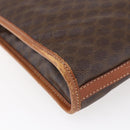 CELINE Macadam Canvas Clutch Bag PVC Brown Gold Auth bs29921-15