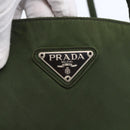 PRADA Tote Bag Nylon Khaki Silver Auth bs29922-17