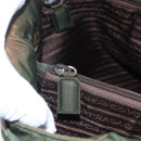 PRADA Tote Bag Nylon Khaki Silver Auth bs29922-10