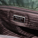 PRADA Tote Bag Nylon Khaki Silver Auth bs29922-18