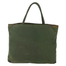 PRADA Tote Bag Nylon Khaki Silver Auth bs29922-2