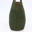 PRADA Tote Bag Nylon Khaki Silver Auth bs29922-3