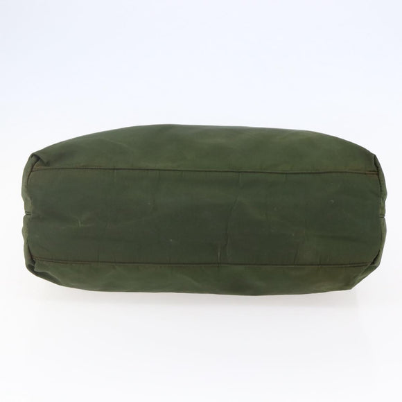 PRADA Tote Bag Nylon Khaki Silver Auth bs29922