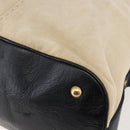 SAINT LAURENT Muse Tote Bag Canvas Leather Beige Gold Auth bs29923-12