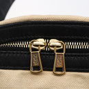 SAINT LAURENT Muse Tote Bag Canvas Leather Beige Gold Auth bs29923-16