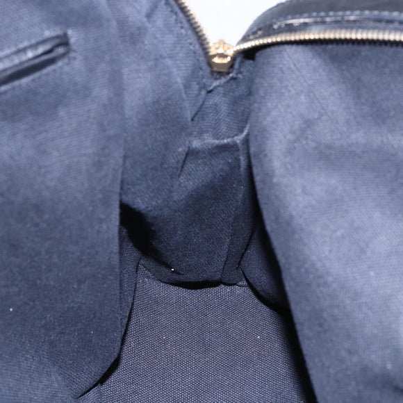 SAINT LAURENT Muse Tote Bag Canvas Leather Beige Gold Auth bs29923