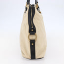 SAINT LAURENT Muse Tote Bag Canvas Leather Beige Gold Auth bs29923-4