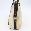 SAINT LAURENT Muse Tote Bag Canvas Leather Beige Gold Auth bs29923-5