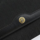 Christian Dior Trotter Canvas Chain Shoulder Bag Black Gold Auth bs29925-10