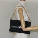Christian Dior Trotter Canvas Chain Shoulder Bag Black Gold Auth bs29925-21