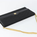 Christian Dior Trotter Canvas Chain Shoulder Bag Black Gold Auth bs29925-6