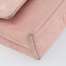 CHANEL Camellia Flap Chain Shoulder Bag Suede Pink Silver CC Auth bs29926-11