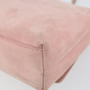 CHANEL Camellia Flap Chain Shoulder Bag Suede Pink Silver CC Auth bs29926-12