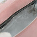 CHANEL Camellia Flap Chain Shoulder Bag Suede Pink Silver CC Auth bs29926-15